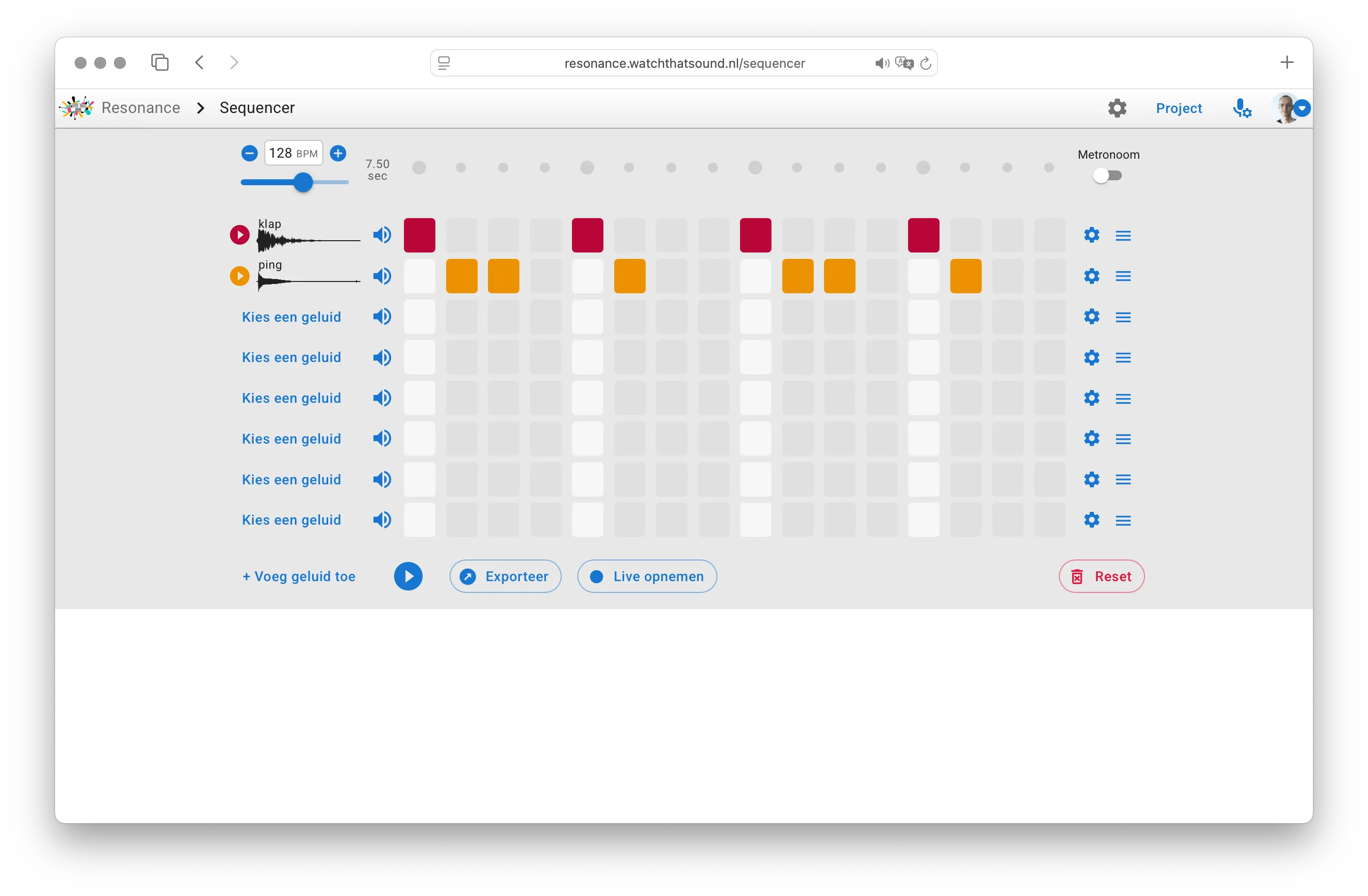 Schermafbeelding van de Sequencer app